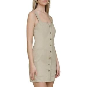 Avec Les Filles ($450) Cotton Blend Utility Patch Mini Dress